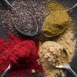 flat-lay-colorful-spices-black-background